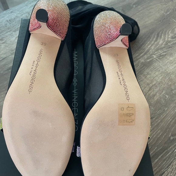 MARCO de VINCENZO Sheer Mesh Swarovski Crystal Stocking Boot Size 39 - Picture 8 of 14